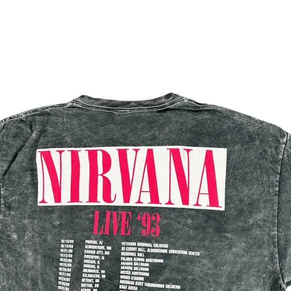 Nirvana Smiley Face Gray Hot Pink Men’s T-Shirt Medium Grunge Band Tee - Picture 4 of 5